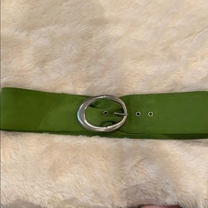 Green suede belt